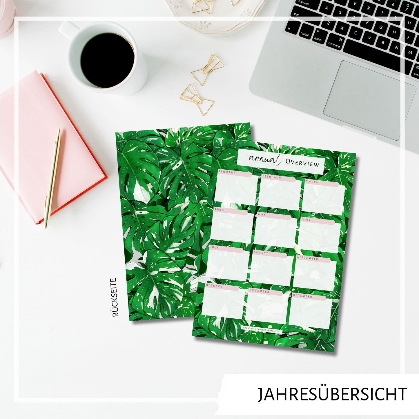 Jahresübersicht Karte ohne Datum - Monstera variegata