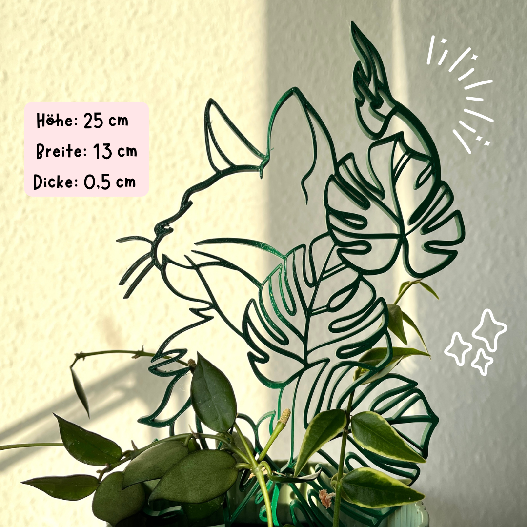 Katzen-Rankhilfe mit Monstera-Motiv – 3D-gedruckt aus nachhaltigem PLA