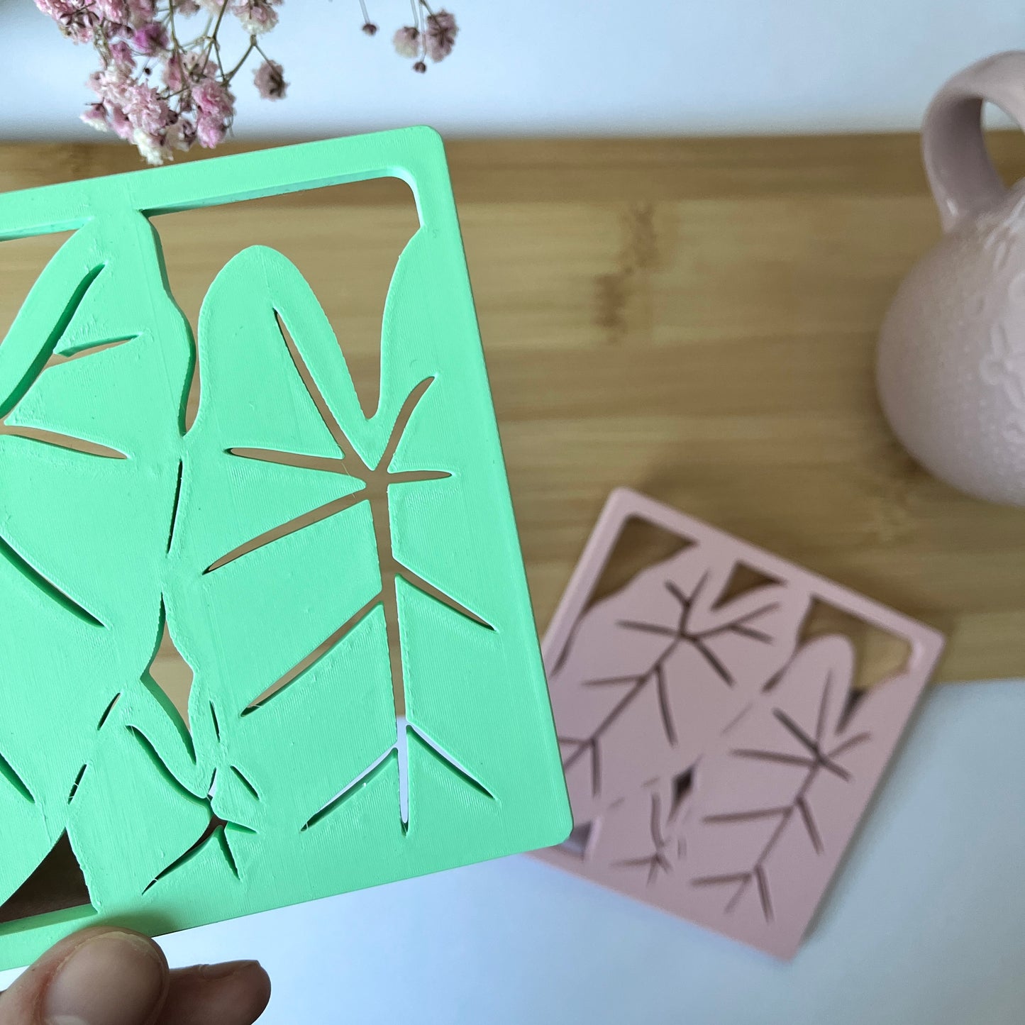 3D gedruckte Untersetzer in Alocasia Form | 3D Druck