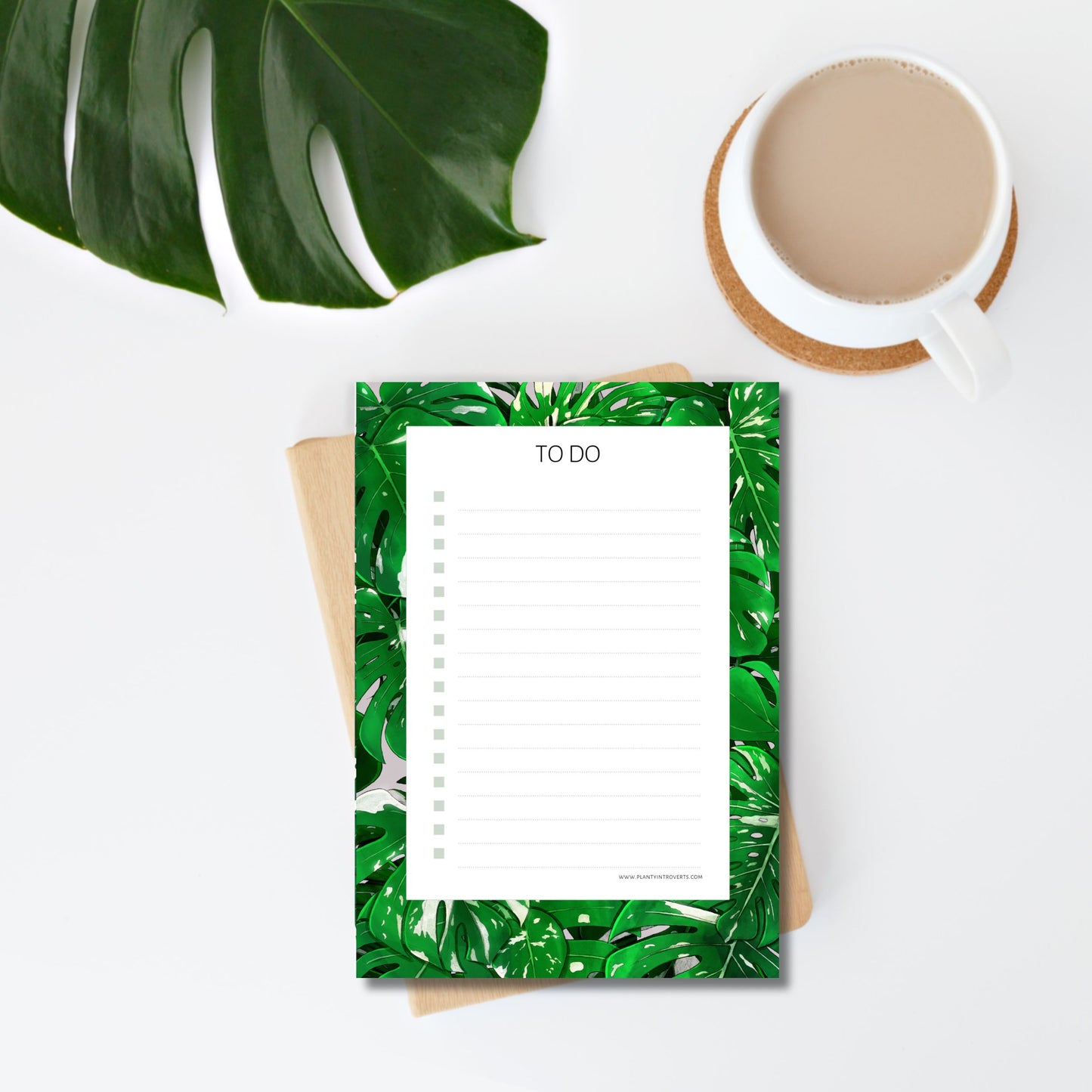 To-Do-Liste Notizblock mit Monstera Illustration