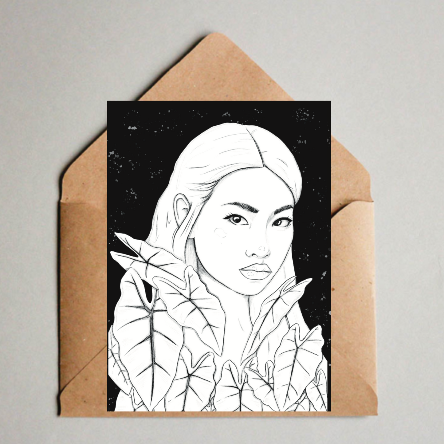 Postkarte / A6 Print - Plantlady Alocasia Frydek - wearequiethumans
