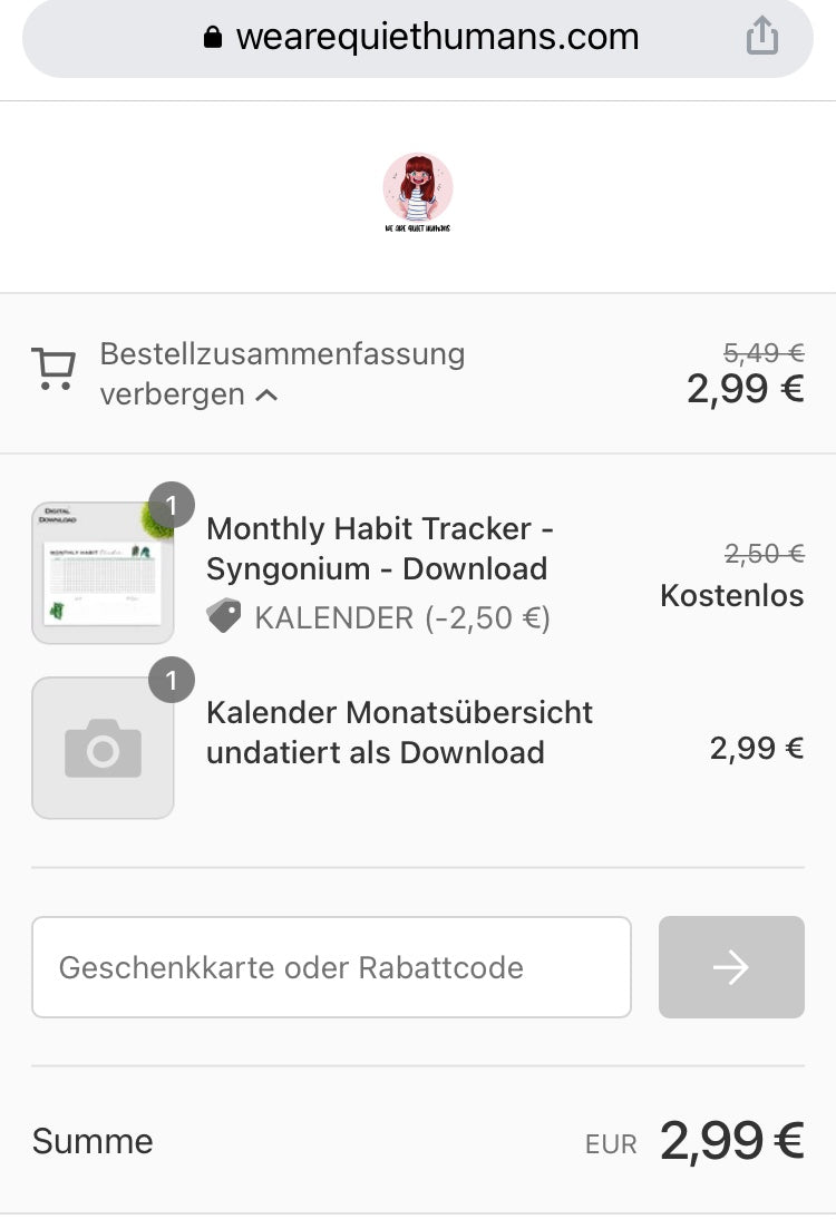 Kalender Monatsübersicht undatiert als Download - wearequiethumans