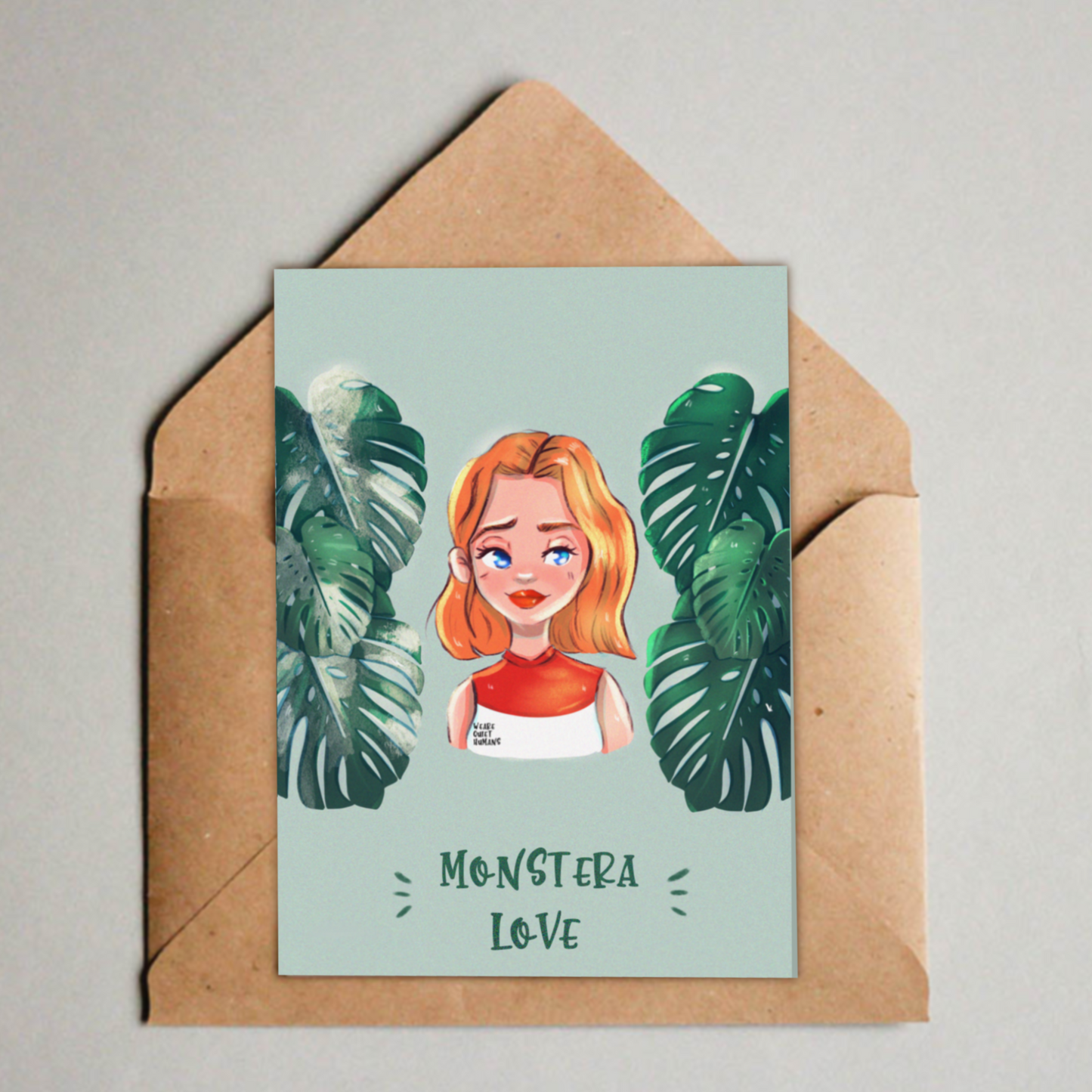 Postkarte / A6 Print - Monstera Love - wearequiethumans