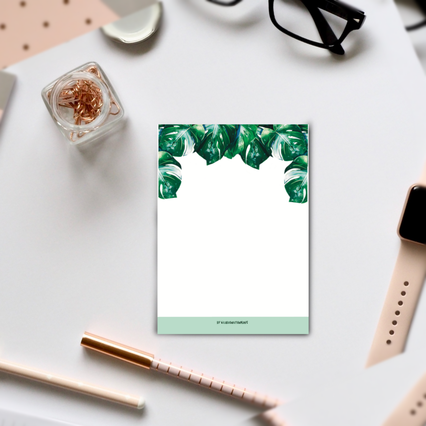 Notizblock A6 Monstera variegata blanko - wearequiethumans