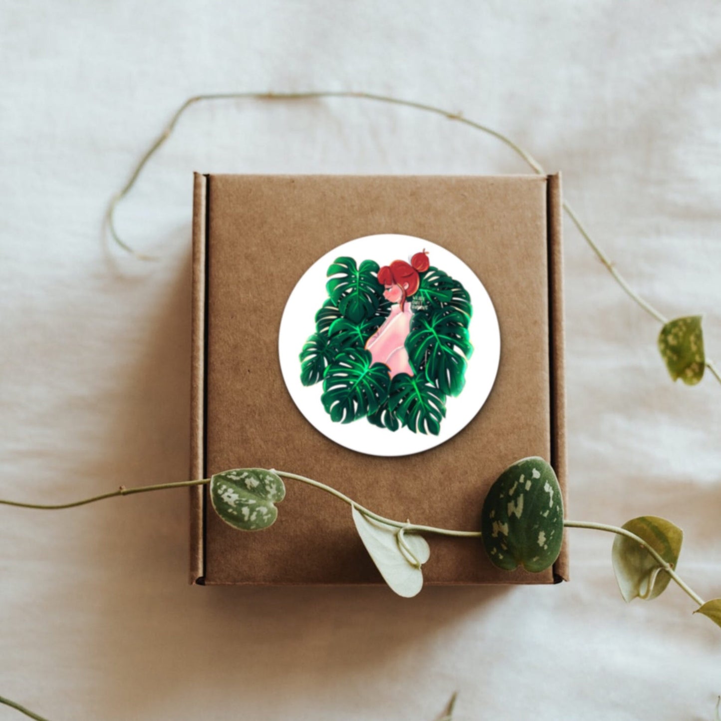 Versandlabel Monstera Mädchen - wearequiethumans