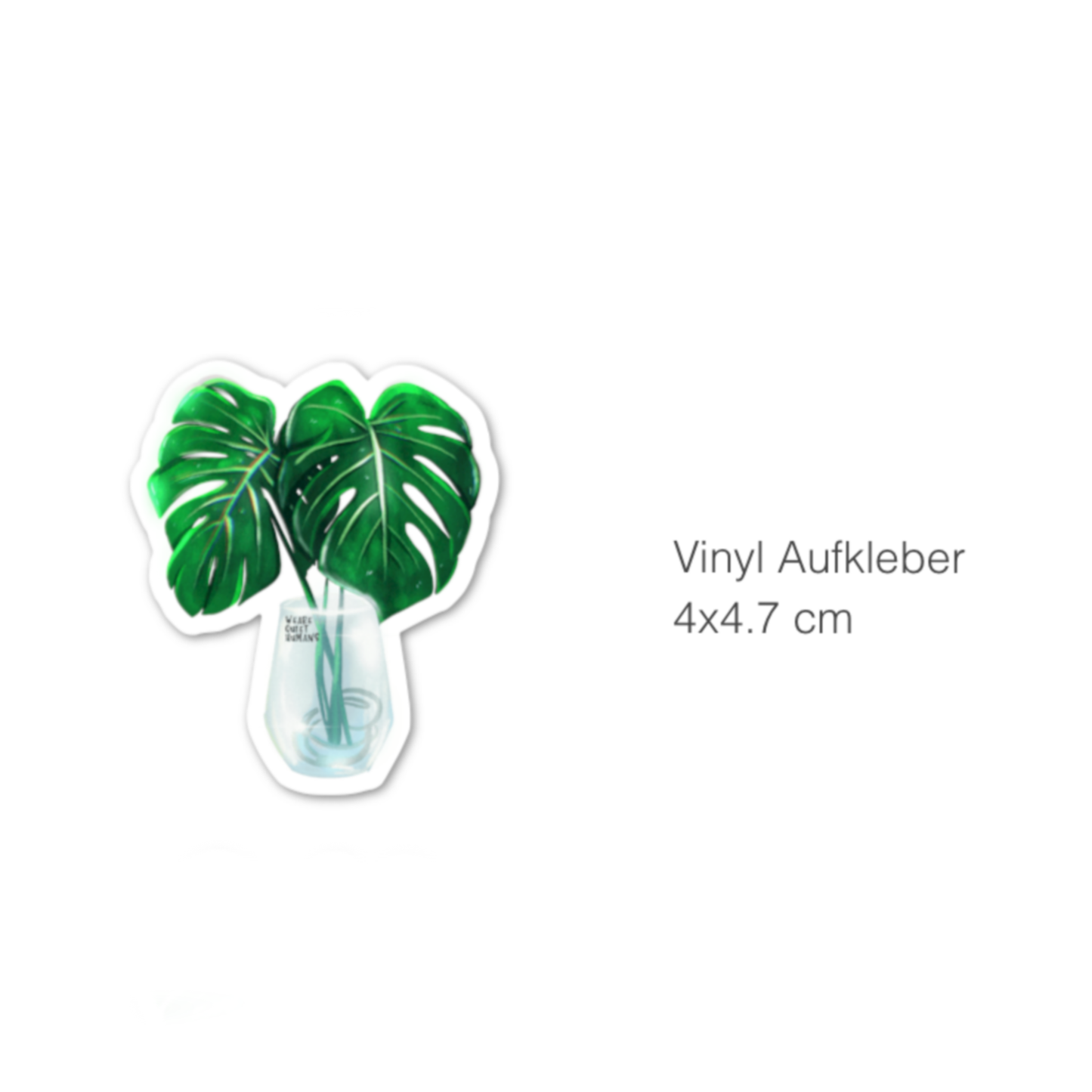 Sticker - Monstera deliciosa im Glas - wearequiethumans
