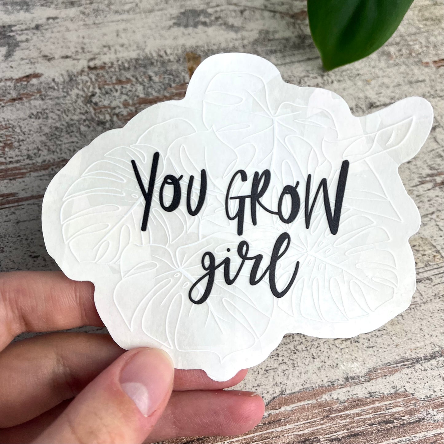 Sun Catcher Sticker - You grow girl Monstera - wearequiethumans