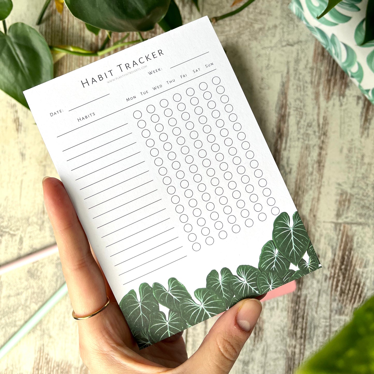 Habit Tracker - A6 - Gewohnheitstracker Philodendron Gloriosum