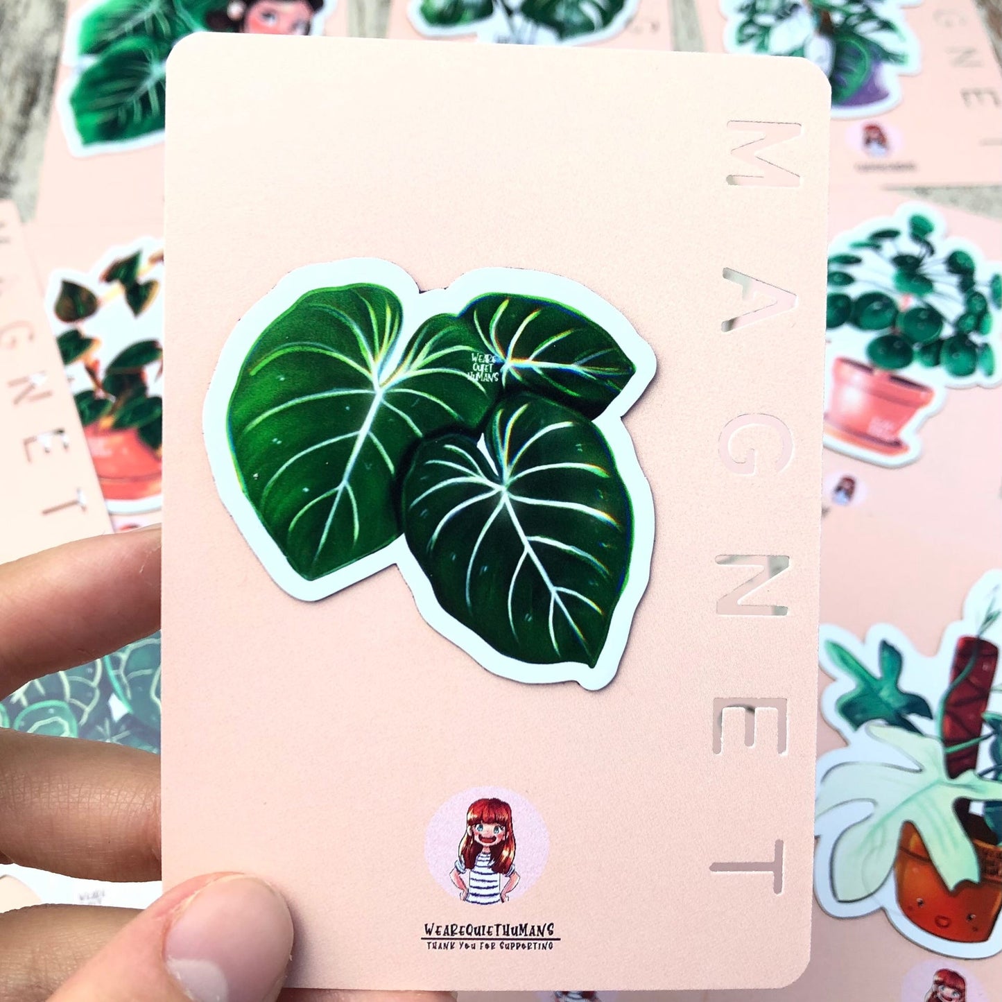 Magnet - Philodendron Gloriosum 3 Blätter - wearequiethumans