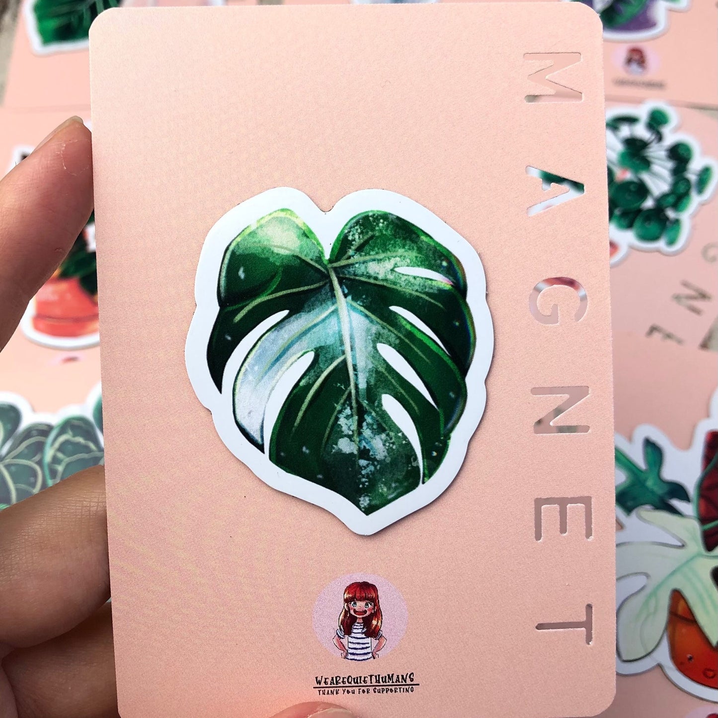 Magnet - Monstera variegata 1 Blatt - wearequiethumans