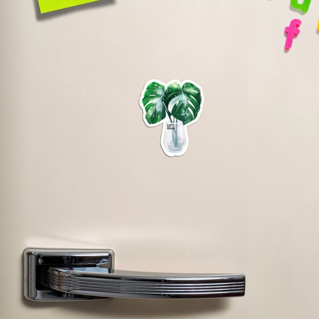 Magnet - Monstera variegata im Glas - wearequiethumans
