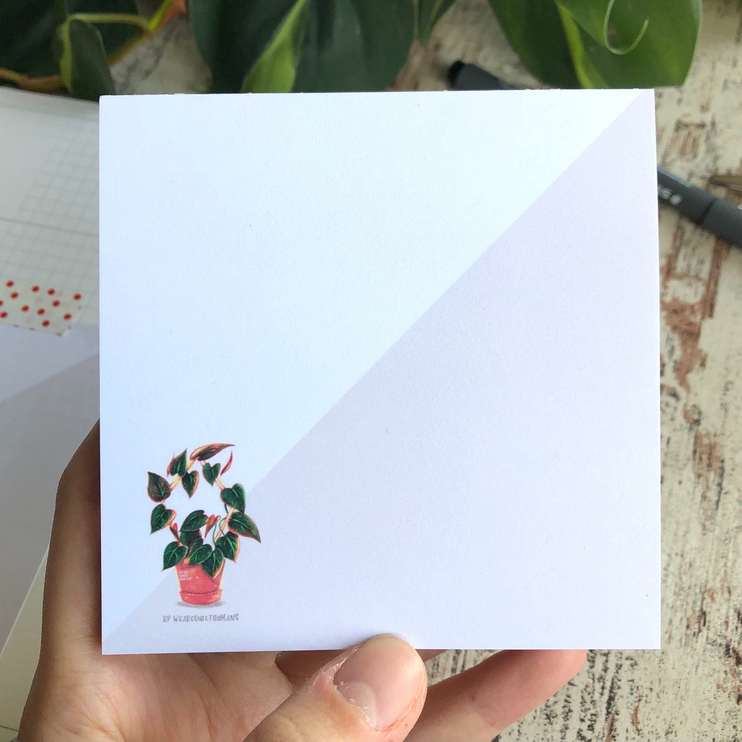 Notizblock Philodendron Micans quadratisch blanko - wearequiethumans