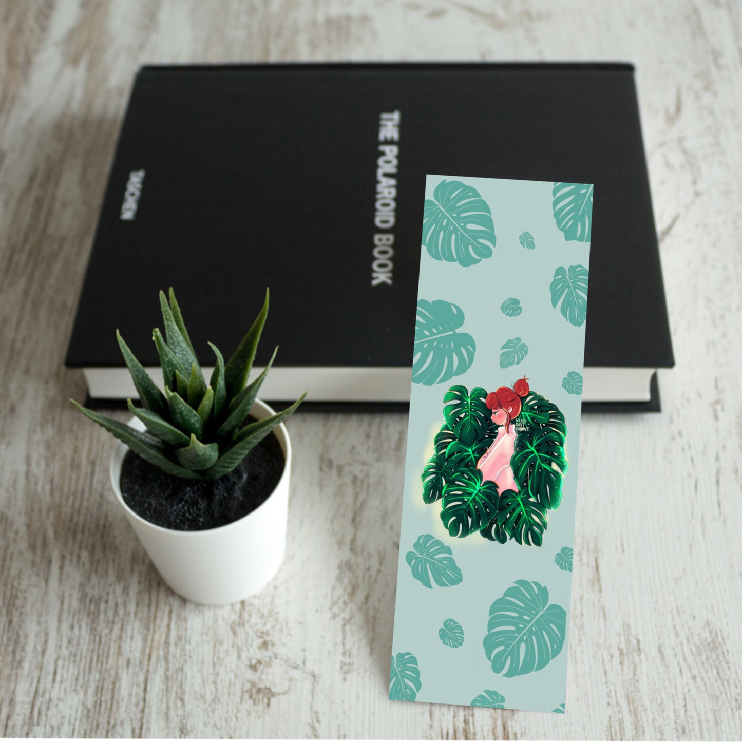 Lesezeichen mit Monstera deliciosa - wearequiethumans