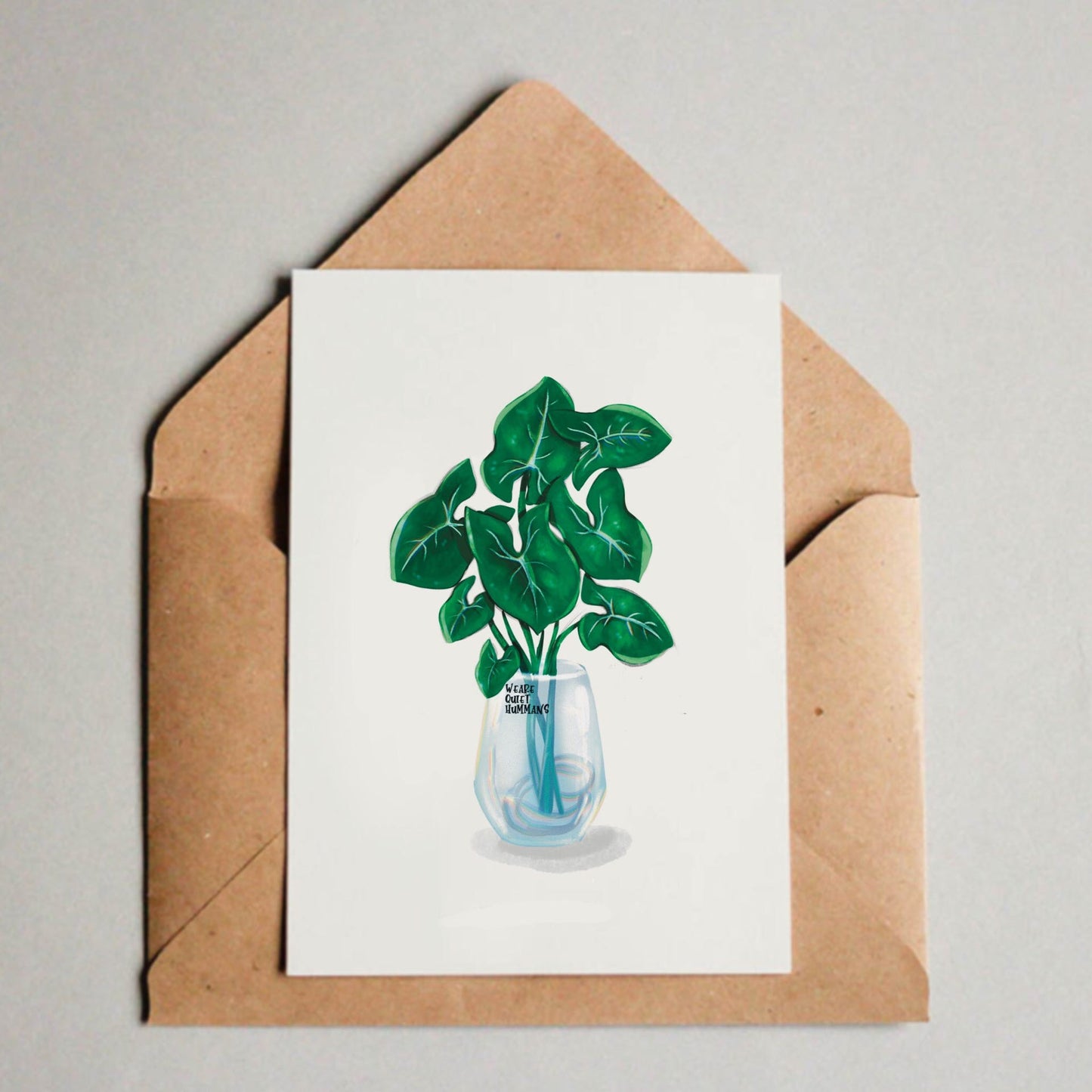 Postkarte / A6 Print - Syngonium im Glas - wearequiethumans