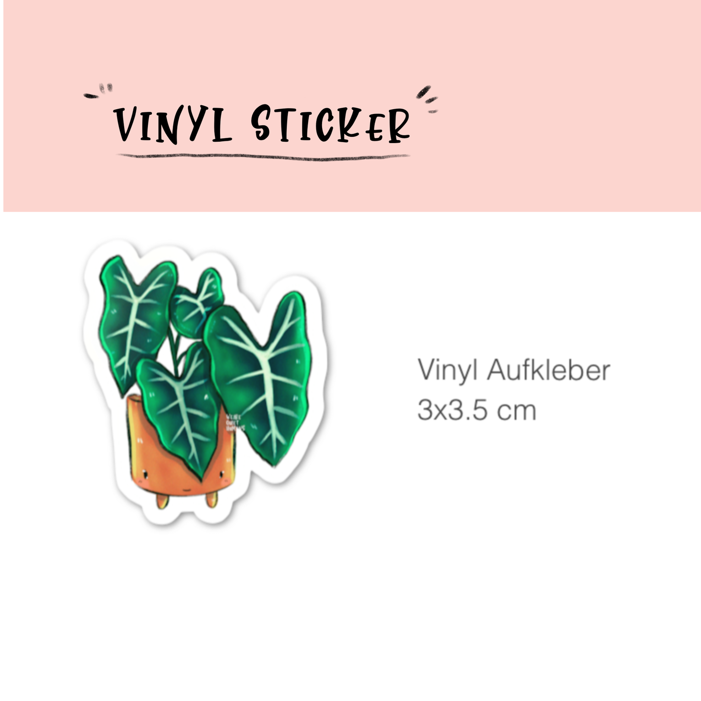 Sticker - Alocasia Frydek mit Gesicht - wearequiethumans