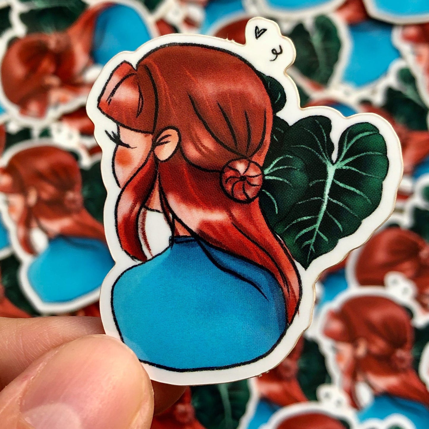 Sticker - Philodendron Gloriosum Mädchen Rücken - wearequiethumans