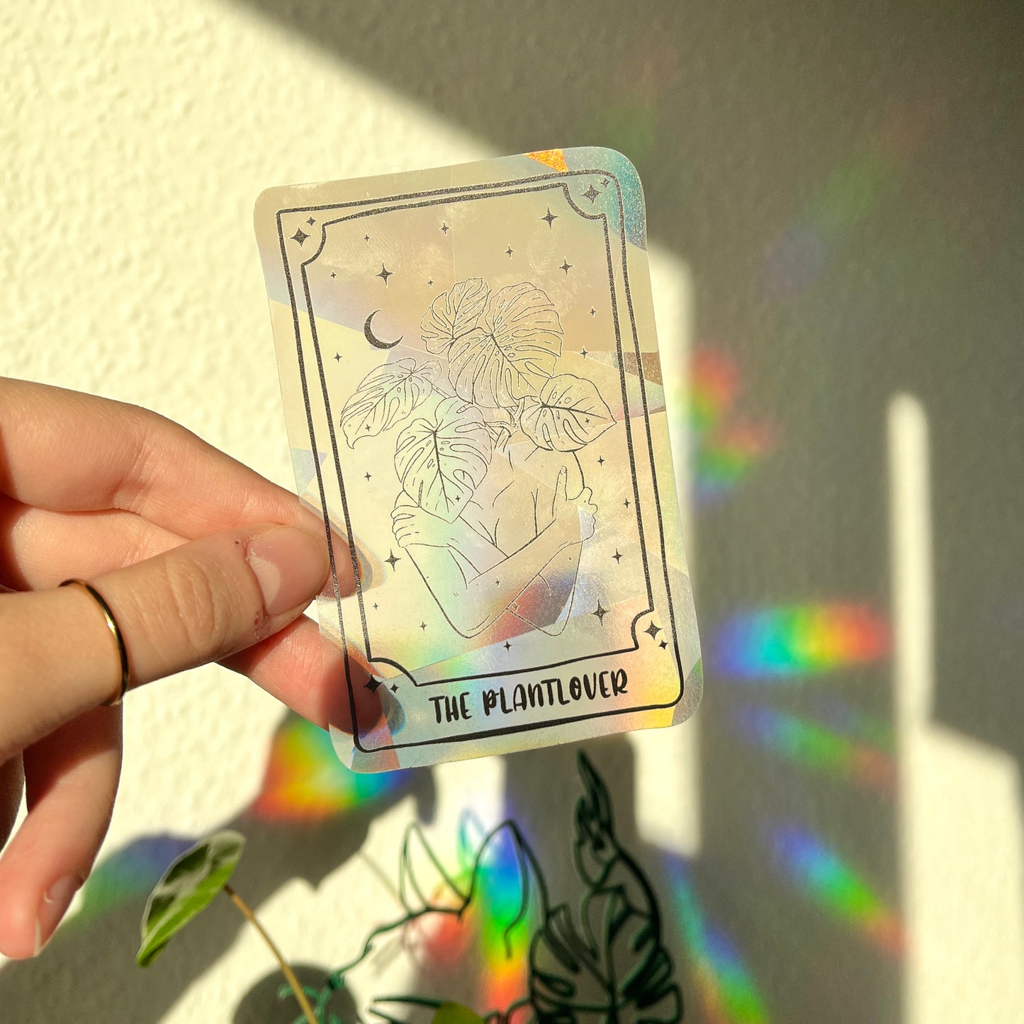 Sun Catcher Sticker - Tarotkarte The Plantlover