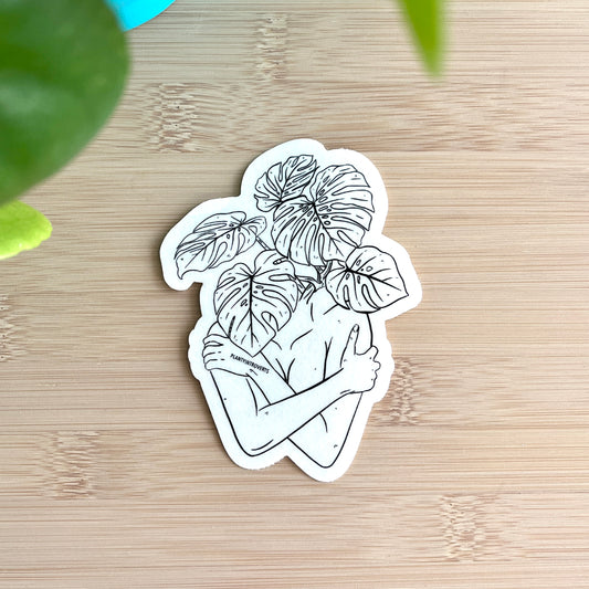 Sun Catcher Sticker - Monstera Be kind to your mind