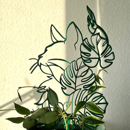 Katzen-Rankhilfe mit Monstera-Motiv – 3D-gedruckt aus nachhaltigem PLA