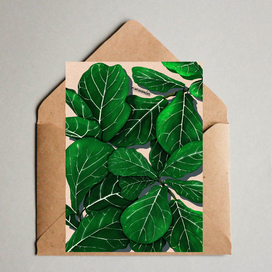 Postkarte / A6 Print -  Geigenfeige Ficus lyrata