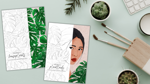 Malbücher für Erwachsene mit botanischen Pflanzenmotiven. 23 tropische Illustrationen zum Ausmalen mit den beliebtesten Zimmerpflanzen wie Monstera deliciosa, Monstera Aurea, Alocasia Frydek, Philodendron Floriosum, Calathea und vieles mehr. 