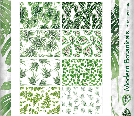 Modern Botanicals by Living Pattern - Monstera Blätter Stoff