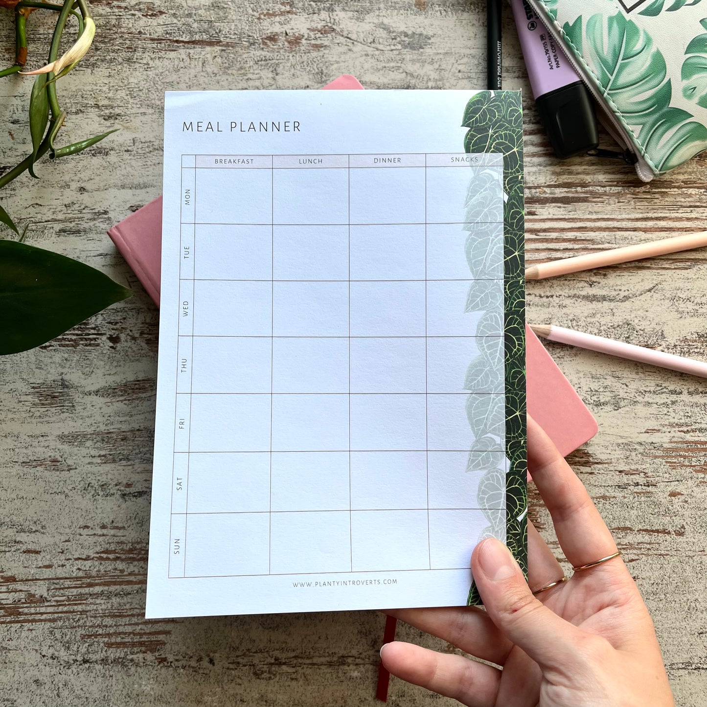 Essensplan A5 Meal Planner - Anthurium Clarinervium