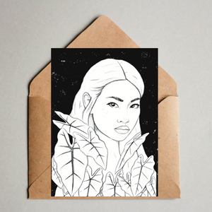Postkarte / A6 Print -  Plantlady Alocasia Frydek - wearequiethumans