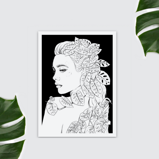 Magnet - Plantlady mit Monstera monkey mask - wearequiethumans