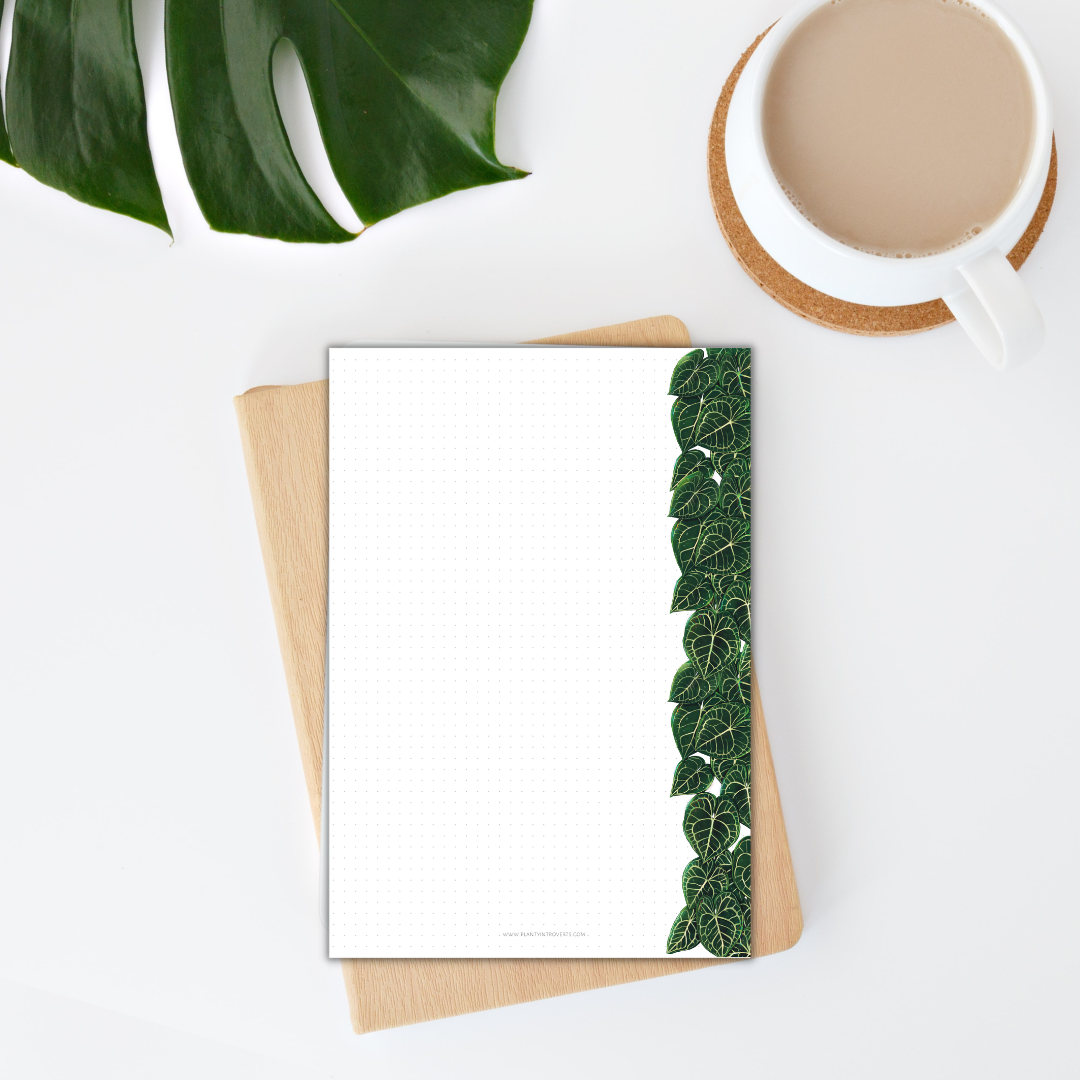 Notizblock A6 - mini dotted - Anthurium Clarinervium