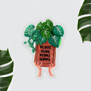 Sticker - Plants make people happy transparent - wearequiethumans