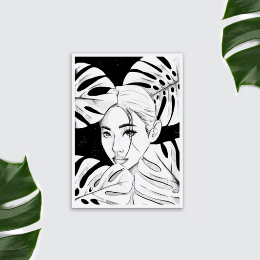 Magnet - Plantlady mit Monstera deliciosa - wearequiethumans