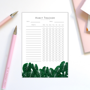 Habit Tracker - A6 - Gewohnheitstracker Philodendron Gloriosum