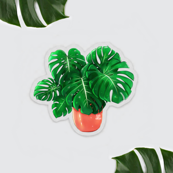 Sticker -  Monstera deliciosa 6 Blätter - wearequiethumans