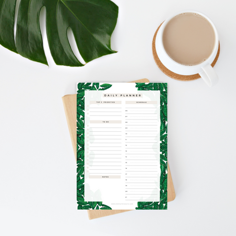Tagesplaner A5 - Syngonium mit Zeitplan und To Do Liste