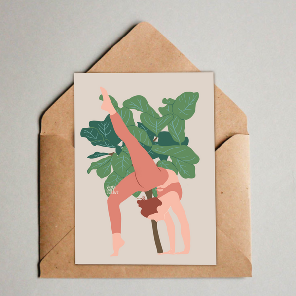 Postkarte / A6 Print - Fiddle Leaf Tree Yoga - wearequiethumans