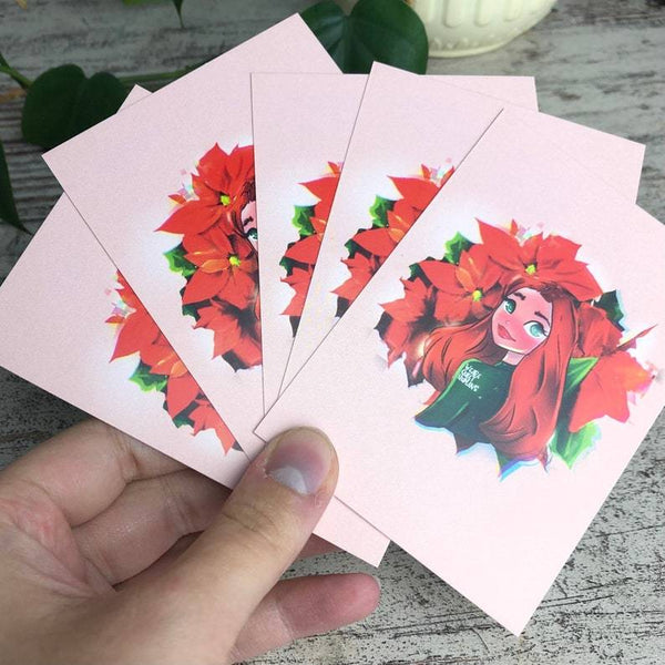 Postkarte / A7 Print -  5er Set Weihnachtsstern - wearequiethumans