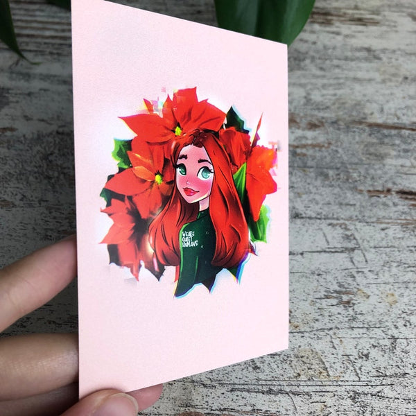 Postkarte / A7 Print -  5er Set Weihnachten Monstera variegata - wearequiethumans