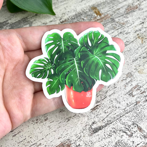 Sticker -  Monstera deliciosa 6 Blätter - wearequiethumans