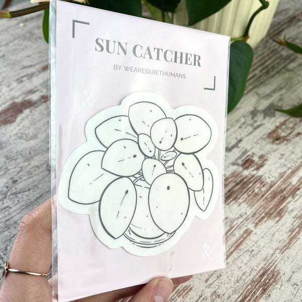 Sun Catcher Sticker - Pilea - wearequiethumans