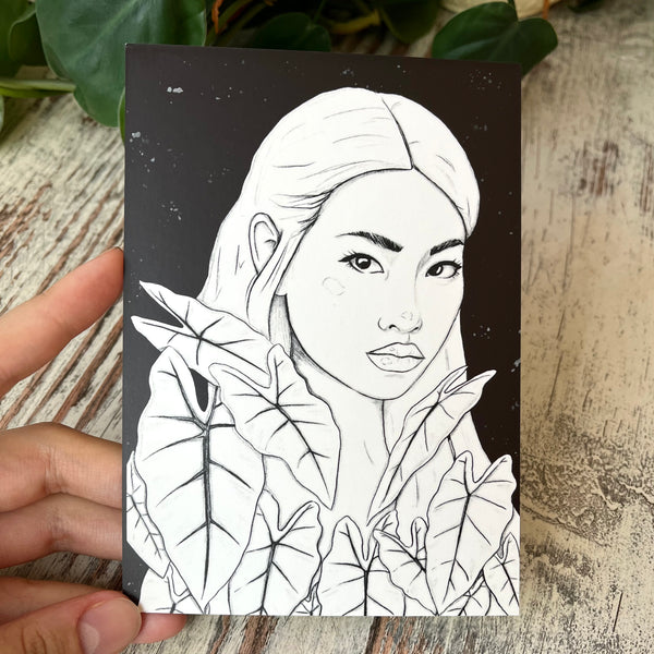 Postkarte / A6 Print -  Plantlady Alocasia Frydek - wearequiethumans