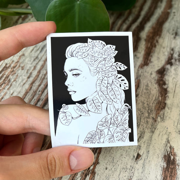 Magnet - Plantlady mit Monstera monkey mask - wearequiethumans
