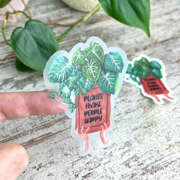 Sticker - Plants make people happy transparent - wearequiethumans