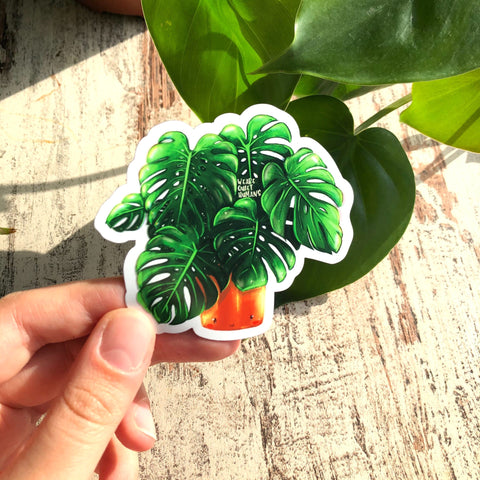 Magnet - Monstera deliciosa mit Gesicht - wearequiethumans