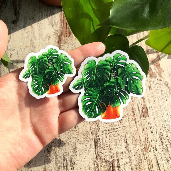 Magnet - Monstera deliciosa mit Gesicht - wearequiethumans