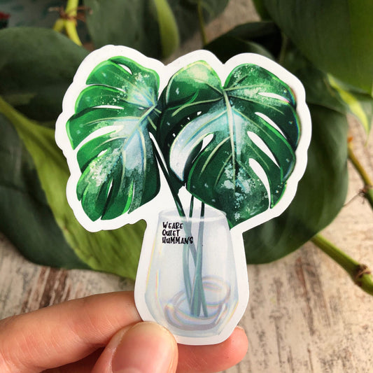 Magnet - Monstera variegata im Glas - wearequiethumans