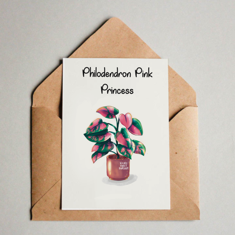 Postkarte / A6 Print - Philodendron Pink Princess - wearequiethumans
