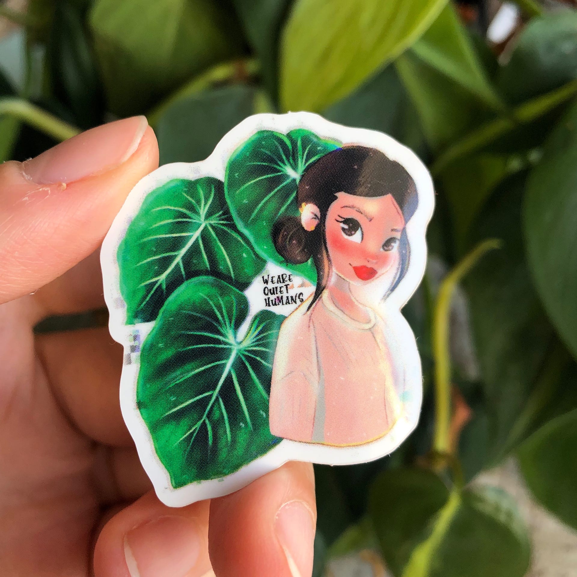 Sticker - Philodendron Gloriosum Mädchen 3 Blätter - wearequiethumans