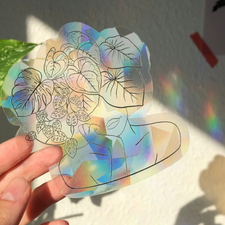 Sun Catcher Sticker - Plantlady - wearequiethumans