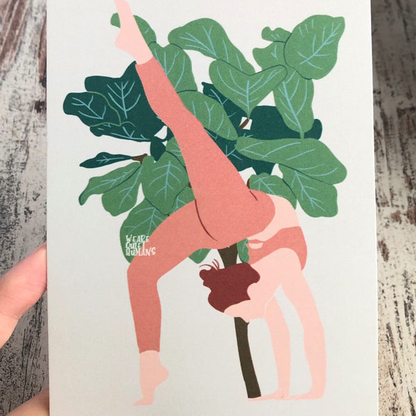 Postkarte / A6 Print - Fiddle Leaf Tree Yoga - wearequiethumans